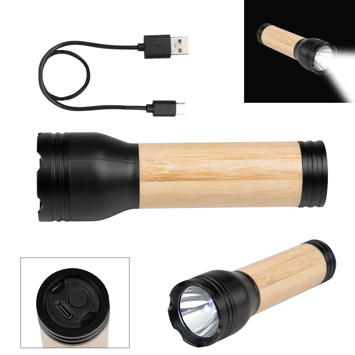 Beam pointed forward from the black lens end