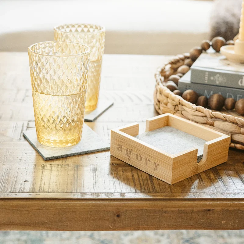Bamboo & Recycled Felt Coaster Set — view 6