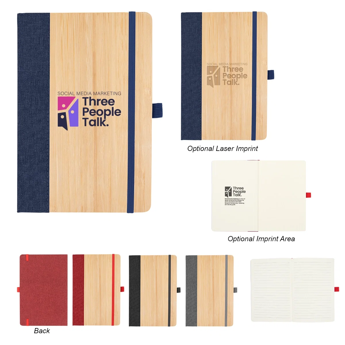 Journal pairing a bamboo panel with a recycled cover