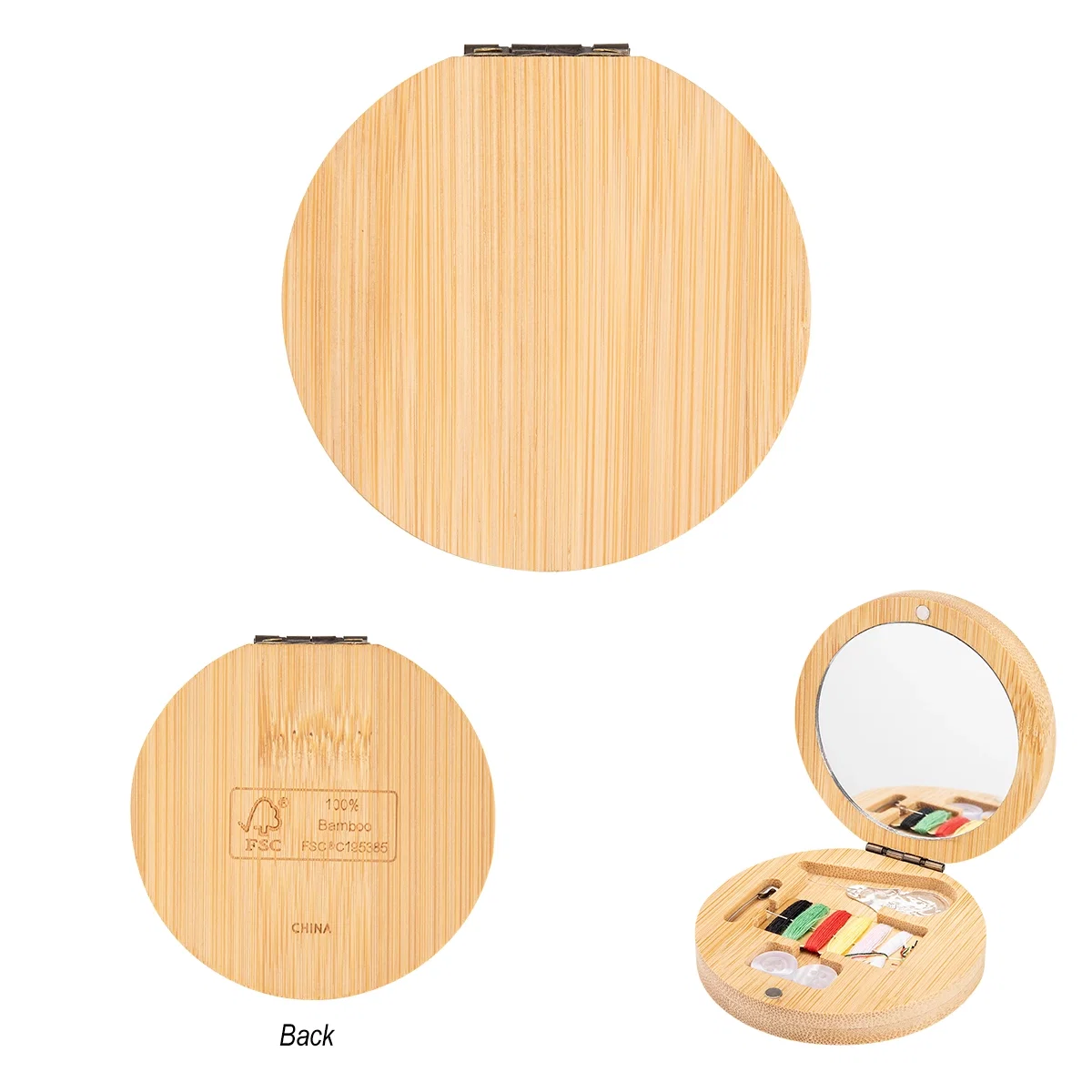 Wood grain lid seen from directly above