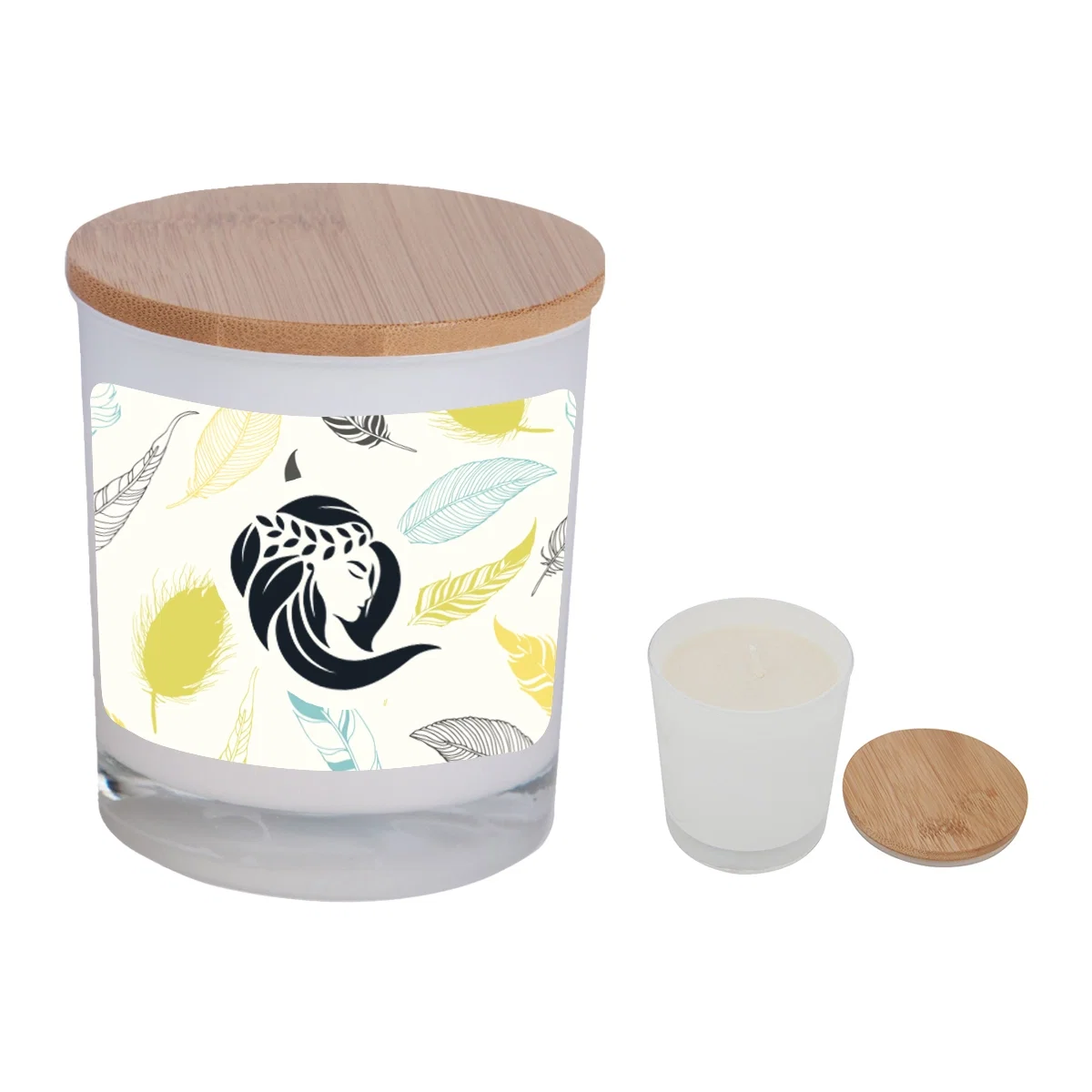Soy candle in a glass jar topped with a bamboo lid