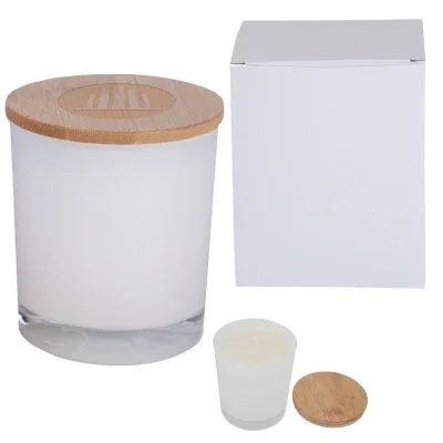 White vessel with the bamboo top resting in place