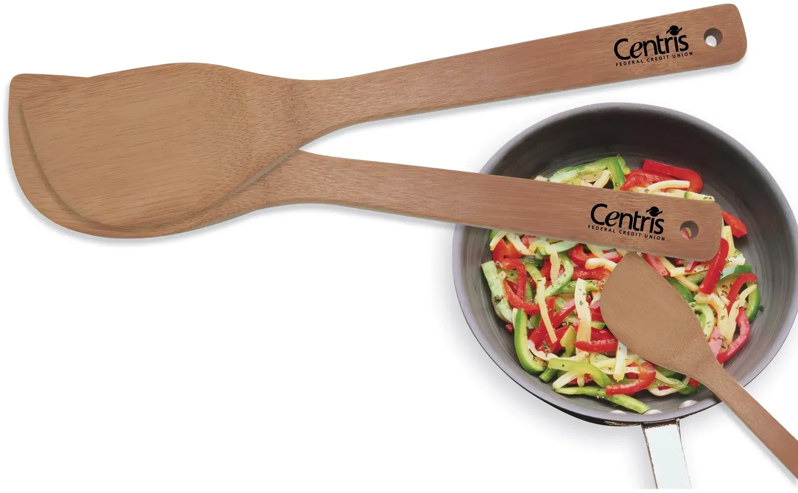Custom Bamboo Spatula. Solid bamboo kitchen spatula with hanging hole for eco-friendly restaurant giveaways, view 2