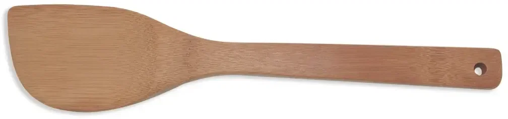 Custom Bamboo Spatula. Solid bamboo kitchen spatula with hanging hole for eco-friendly restaurant giveaways, view 3