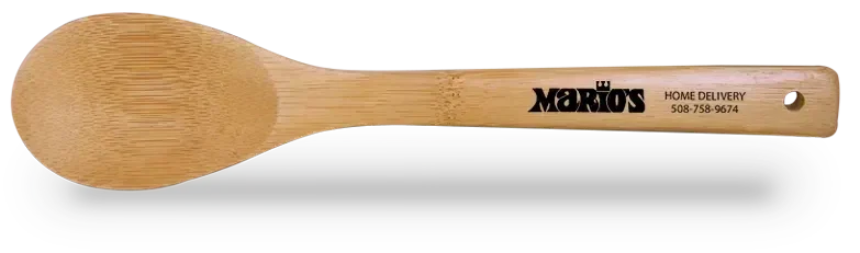 Custom Bamboo Spoon. 12-inch renewable bamboo cooking spoon for eco-friendly kitchen giveaways