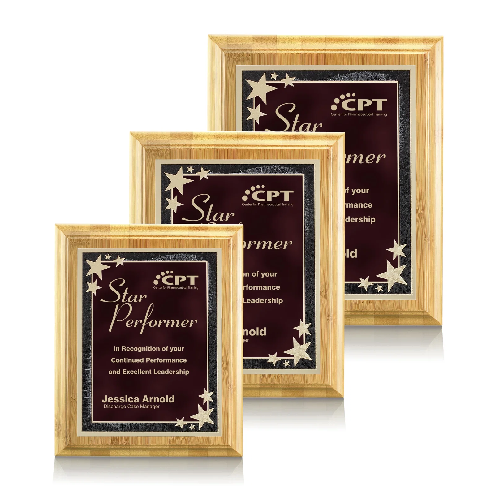 Custom Bamboo/Starburst Plaque for sales achievement awards