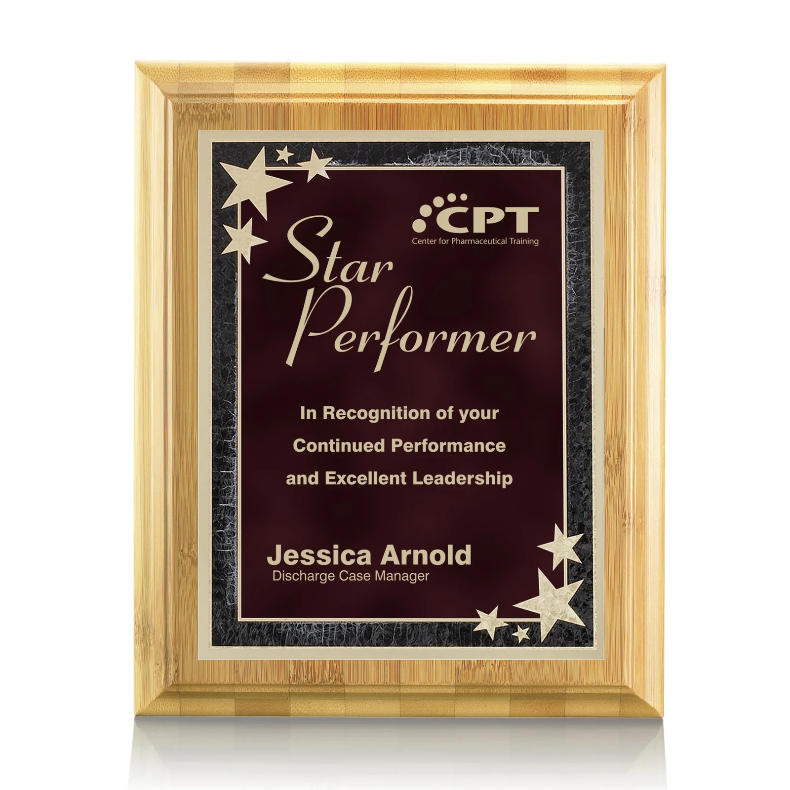 Custom Bamboo/Starburst Plaque for team milestone celebrations