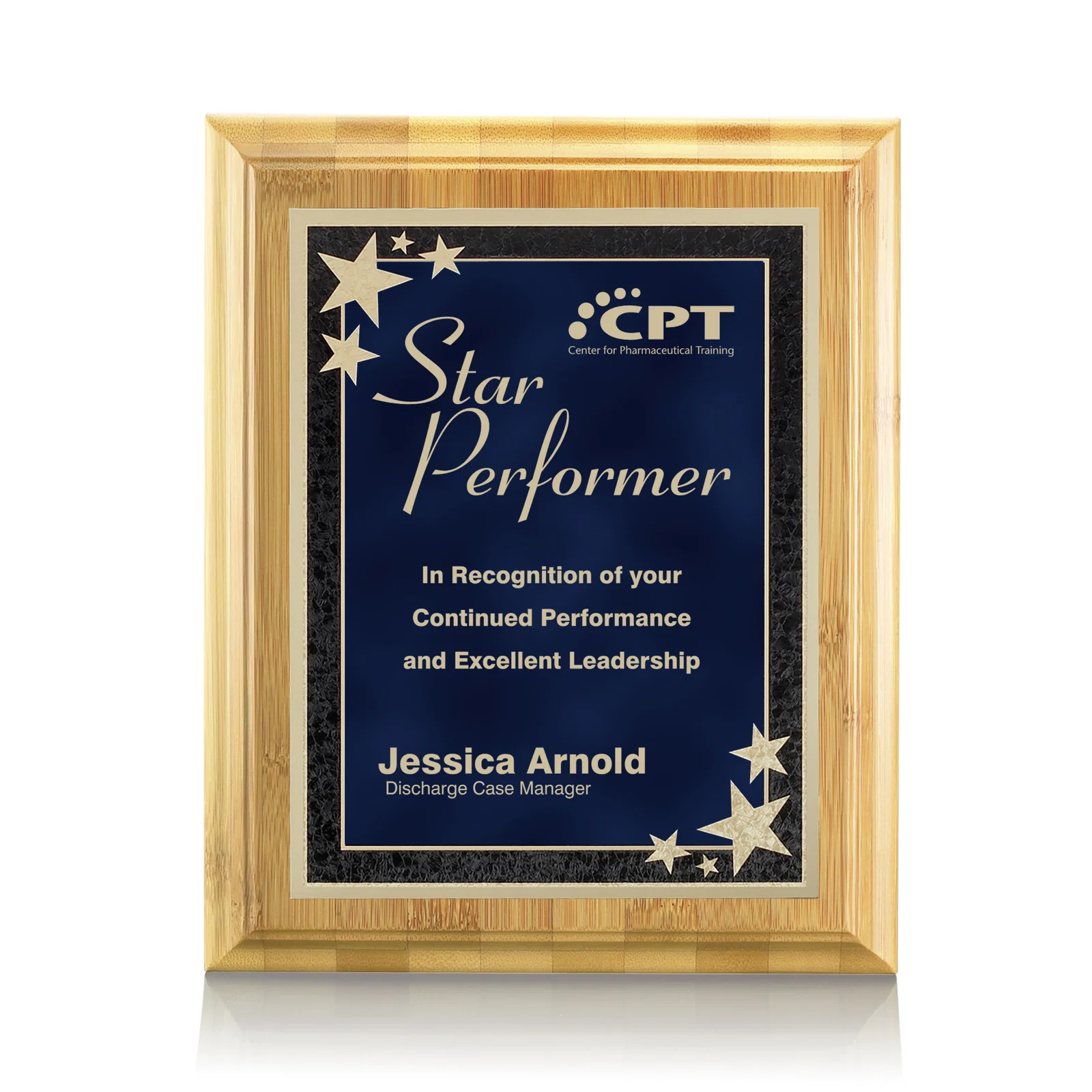 Custom Bamboo/Starburst Plaque for safety achievement programs