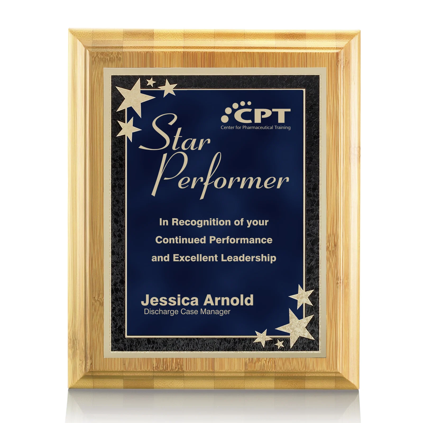 Custom Bamboo/Starburst Plaque for dealer and partner awards