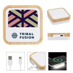 Bamboo 15W Wireless Charger With LED Night Light