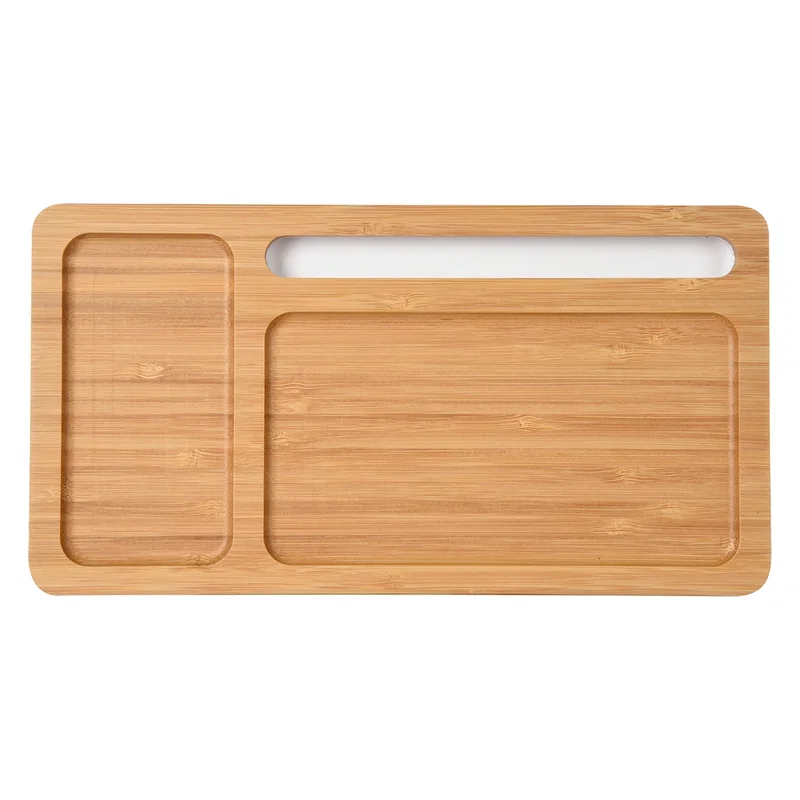 Bamboo Wireless Charging Pad Desktop Organizer — view 2