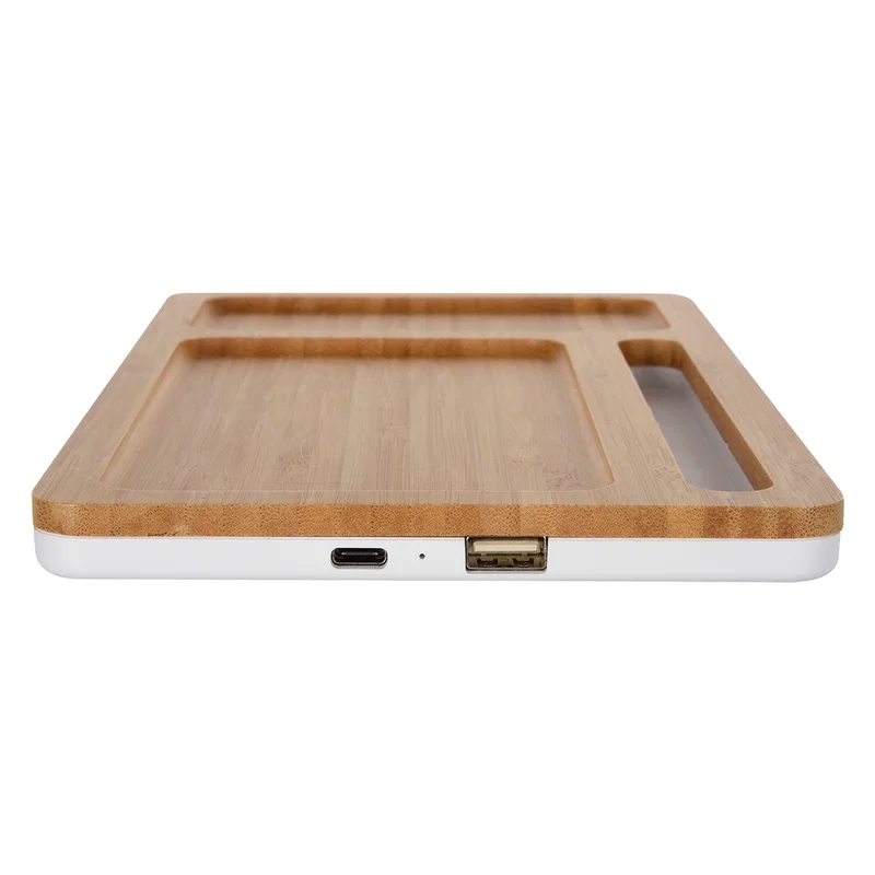 Bamboo Wireless Charging Pad Desktop Organizer — view 5
