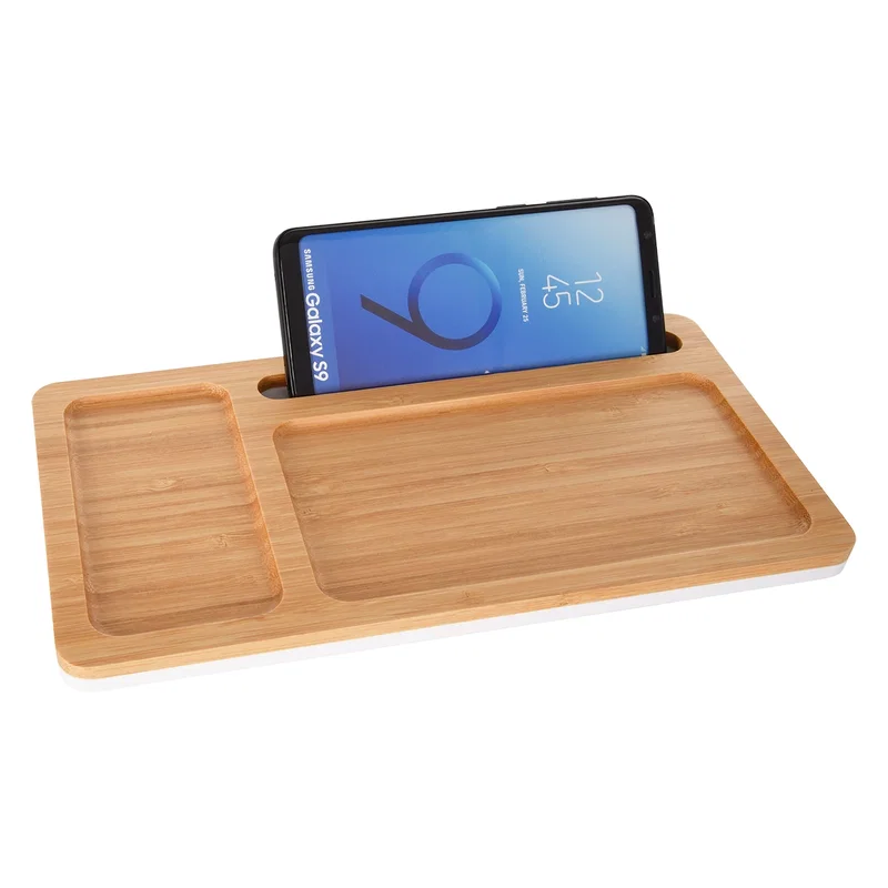 Bamboo Wireless Charging Pad Desktop Organizer — view 7