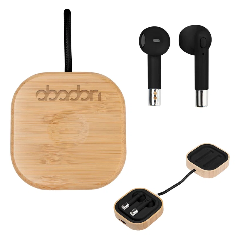 Bamboo Wireless Earbuds & Watch Charger — view 3