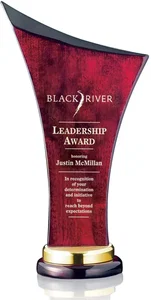 Rosewood Award with Laser-Engraved Brass Plate