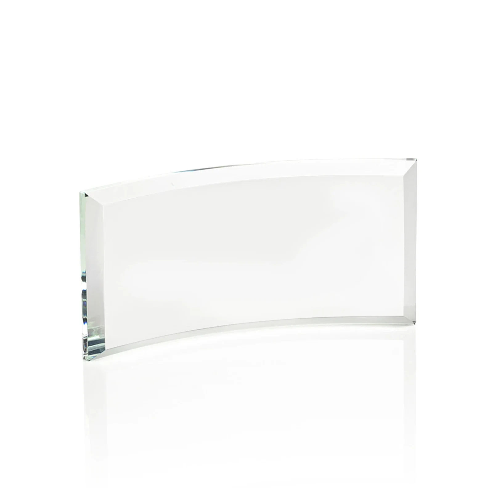 Promotional Starfire or Jade Glass Crescent Award in Five Color Options for employee recognition