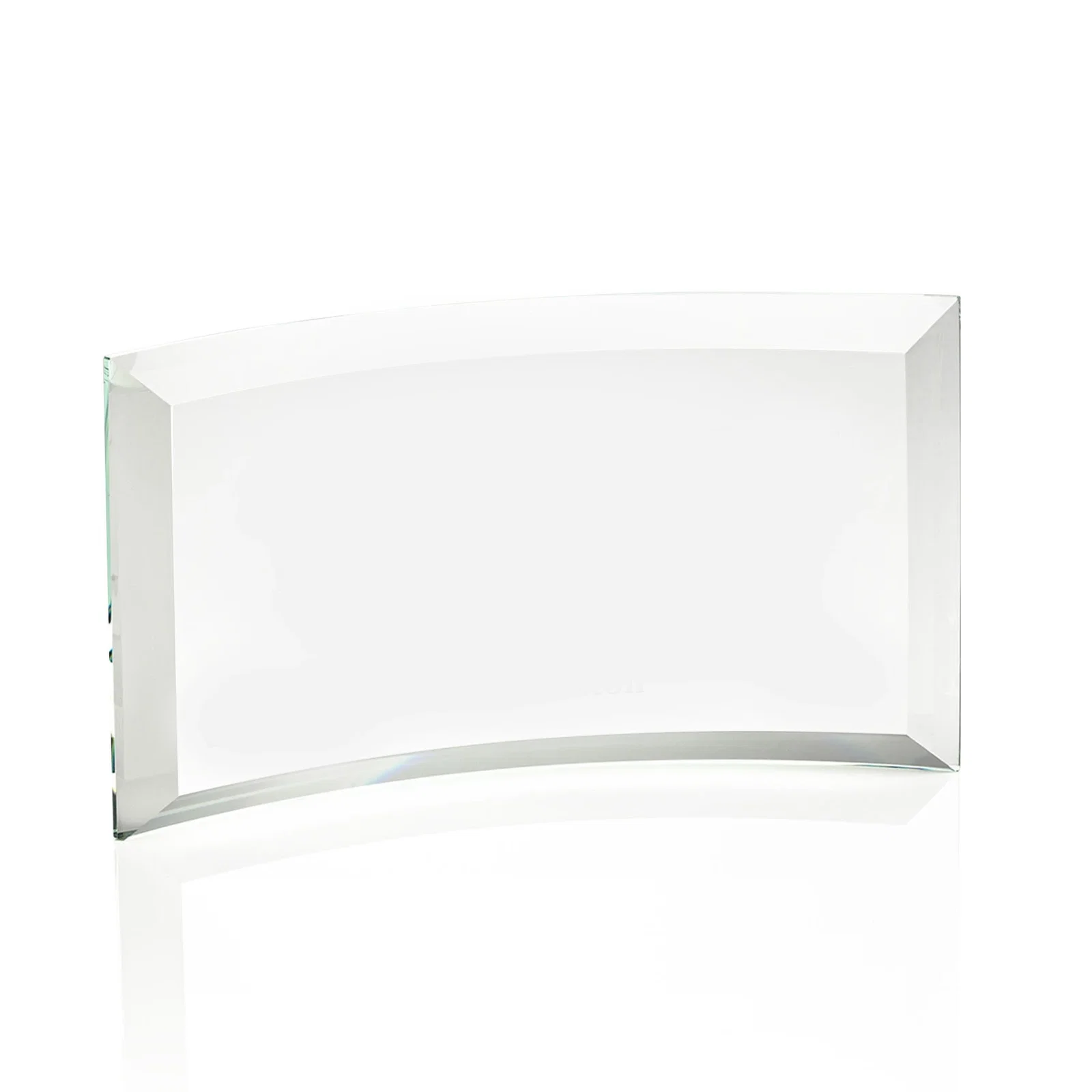 Promotional Starfire or Jade Glass Crescent Award in Five Color Options for sales achievement awards