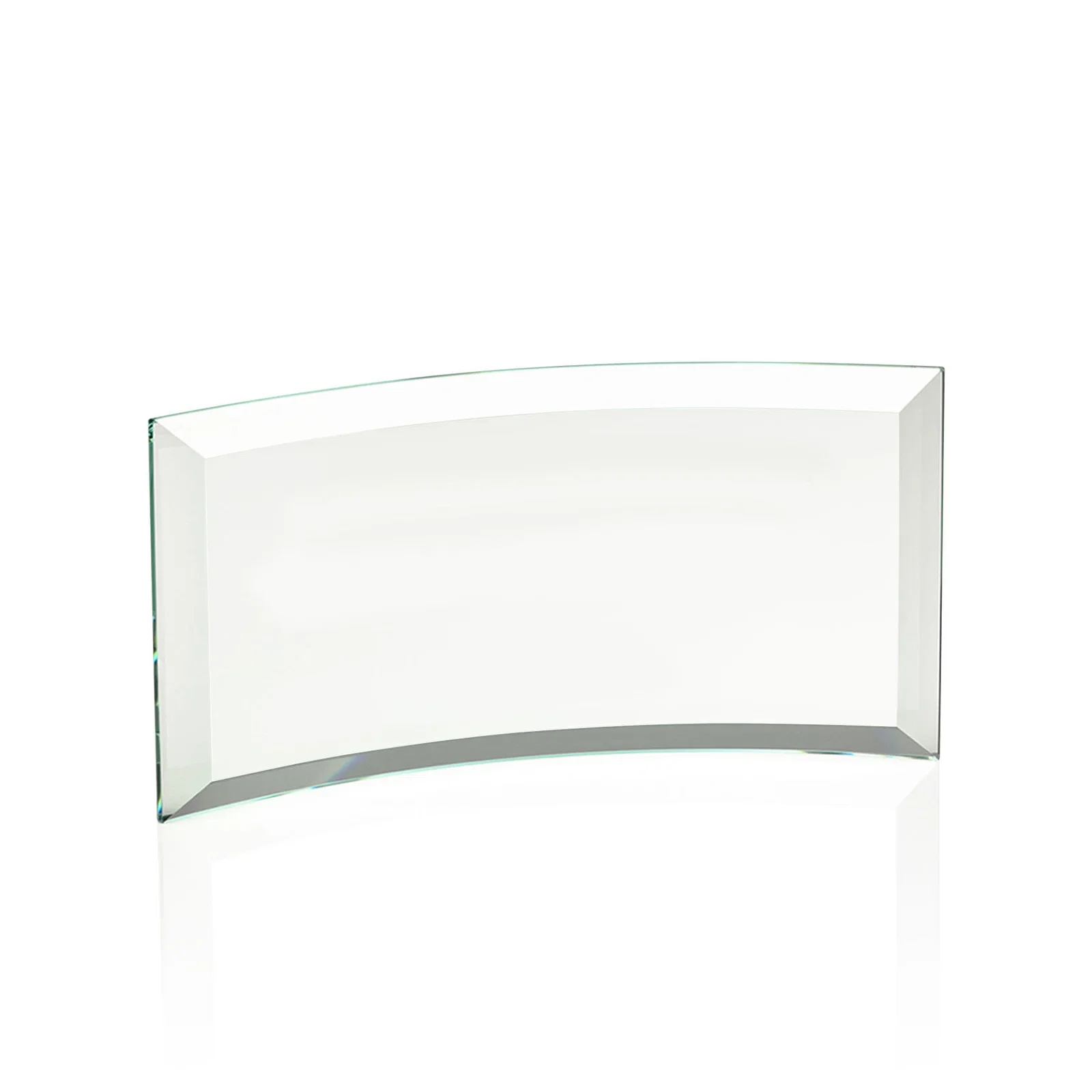 Branded Starfire or Jade Glass Crescent Award in Five Color Options for sales achievement awards