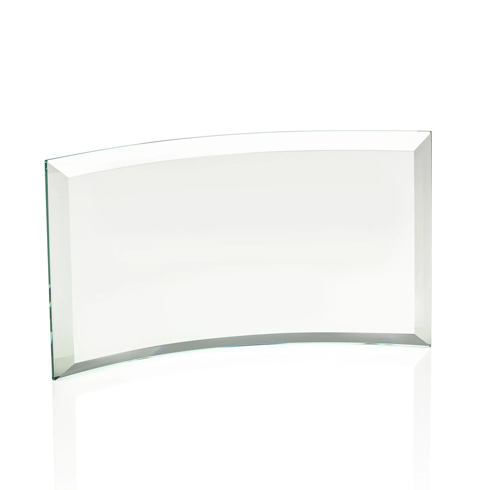 Branded Starfire or Jade Glass Crescent Award in Five Color Options for team milestone celebrations