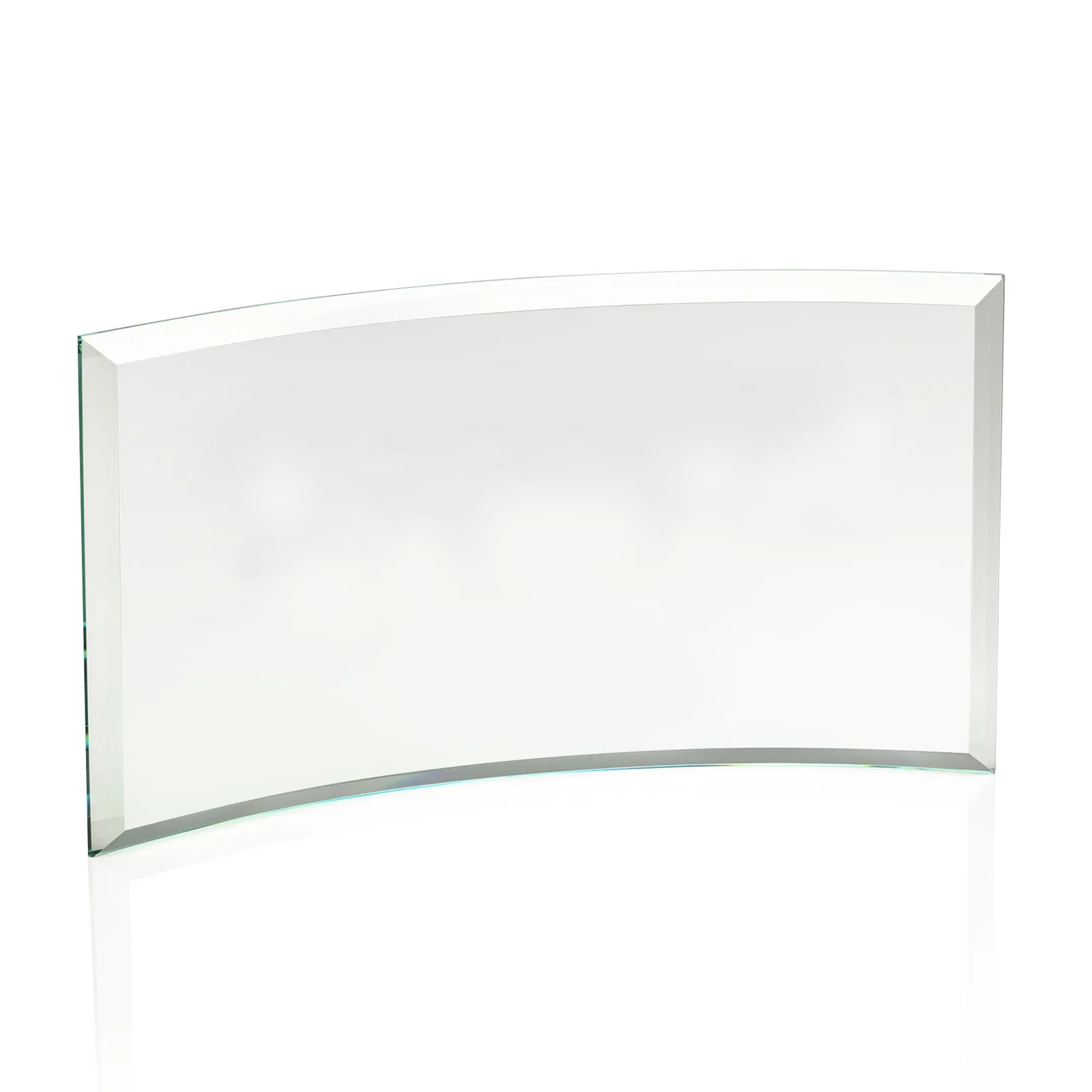Branded Starfire or Jade Glass Crescent Award in Five Color Options for donor appreciation