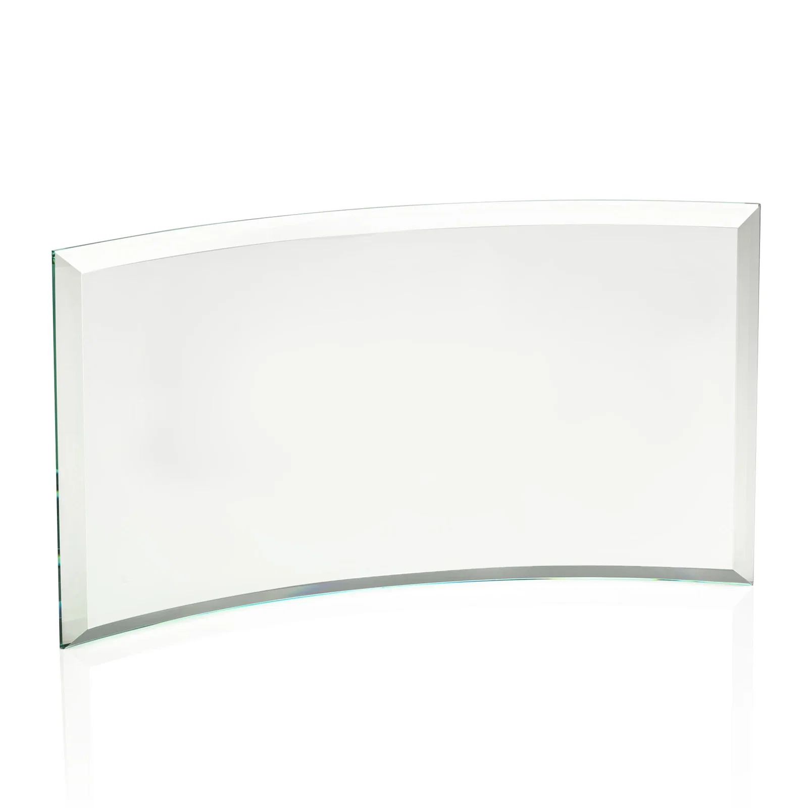 Branded Starfire or Jade Glass Crescent Award in Five Color Options for graduation ceremonies
