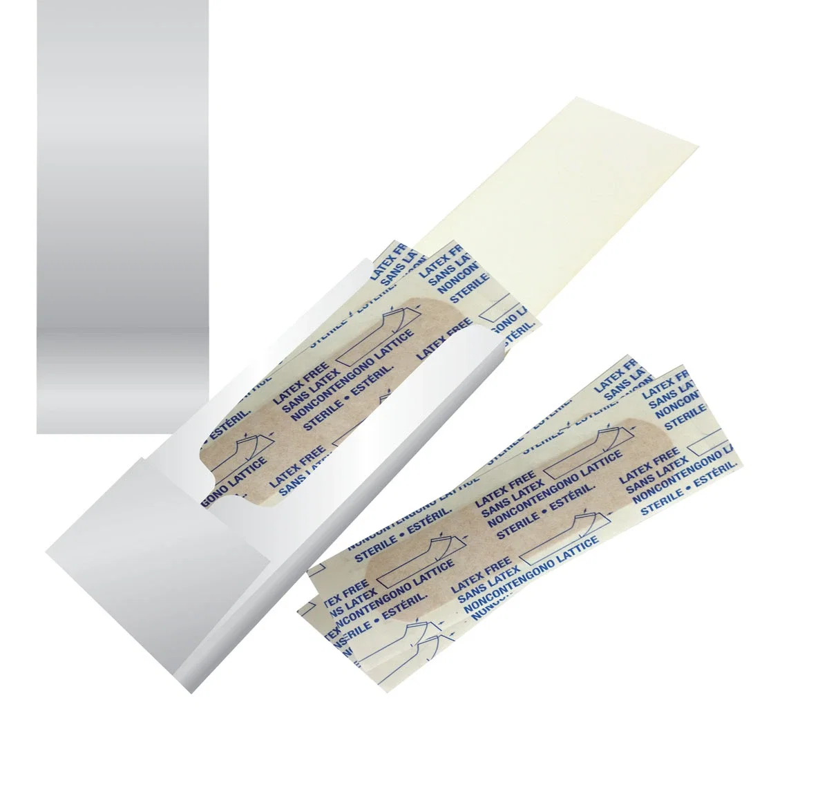 Kit opened to reveal the adhesive strips inside