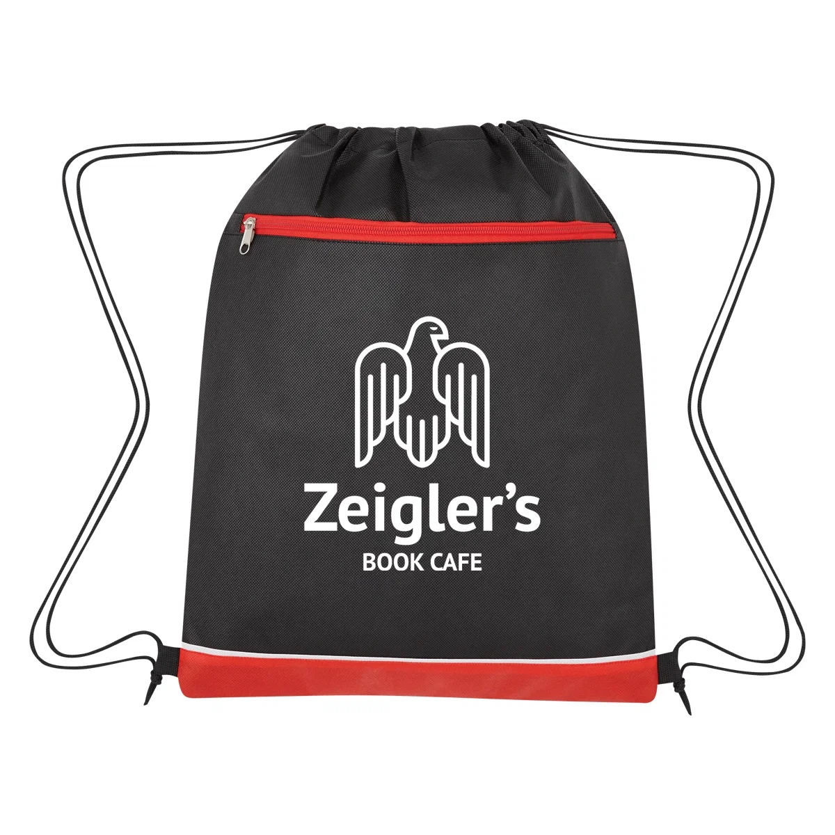 Contrast trim panel across the top of the bag