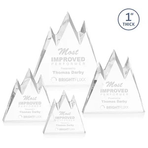 Freestanding Sculpted Acrylic Mountain-Peak Award