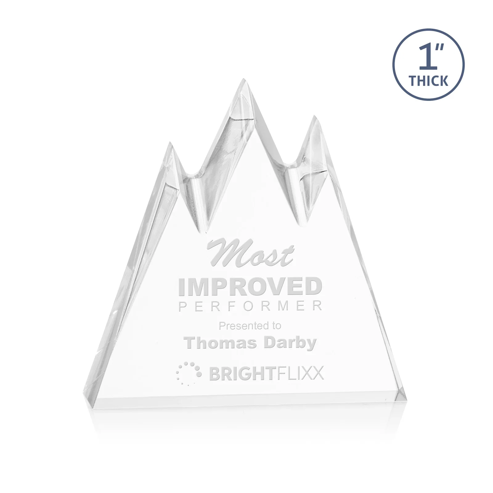 Custom Freestanding Sculpted Acrylic Mountain-Peak Award for corporate award ceremonies