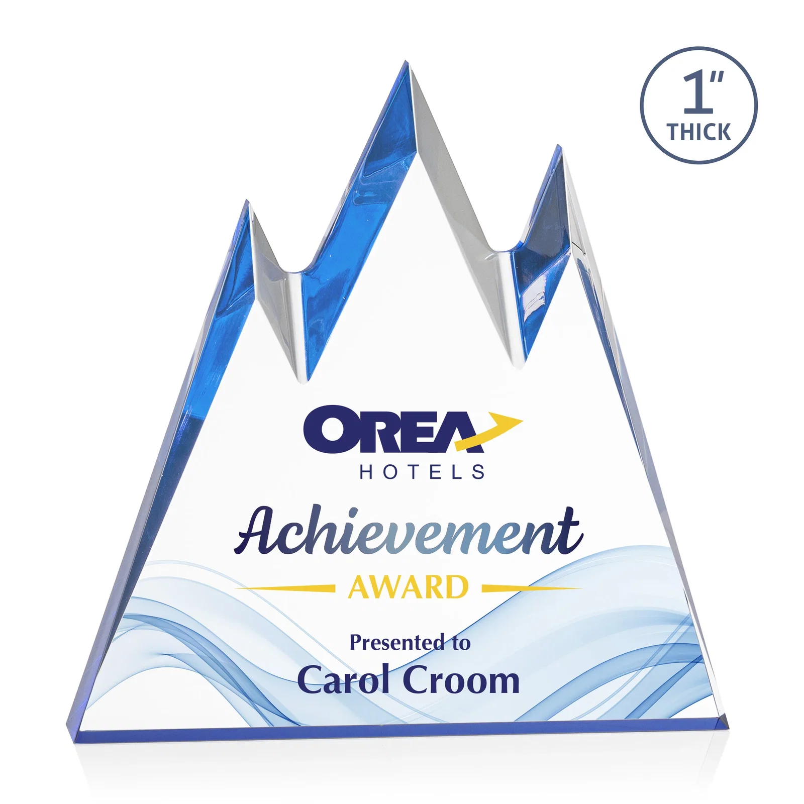 Personalized Freestanding Sculpted Acrylic Mountain-Peak Award for graduation ceremonies