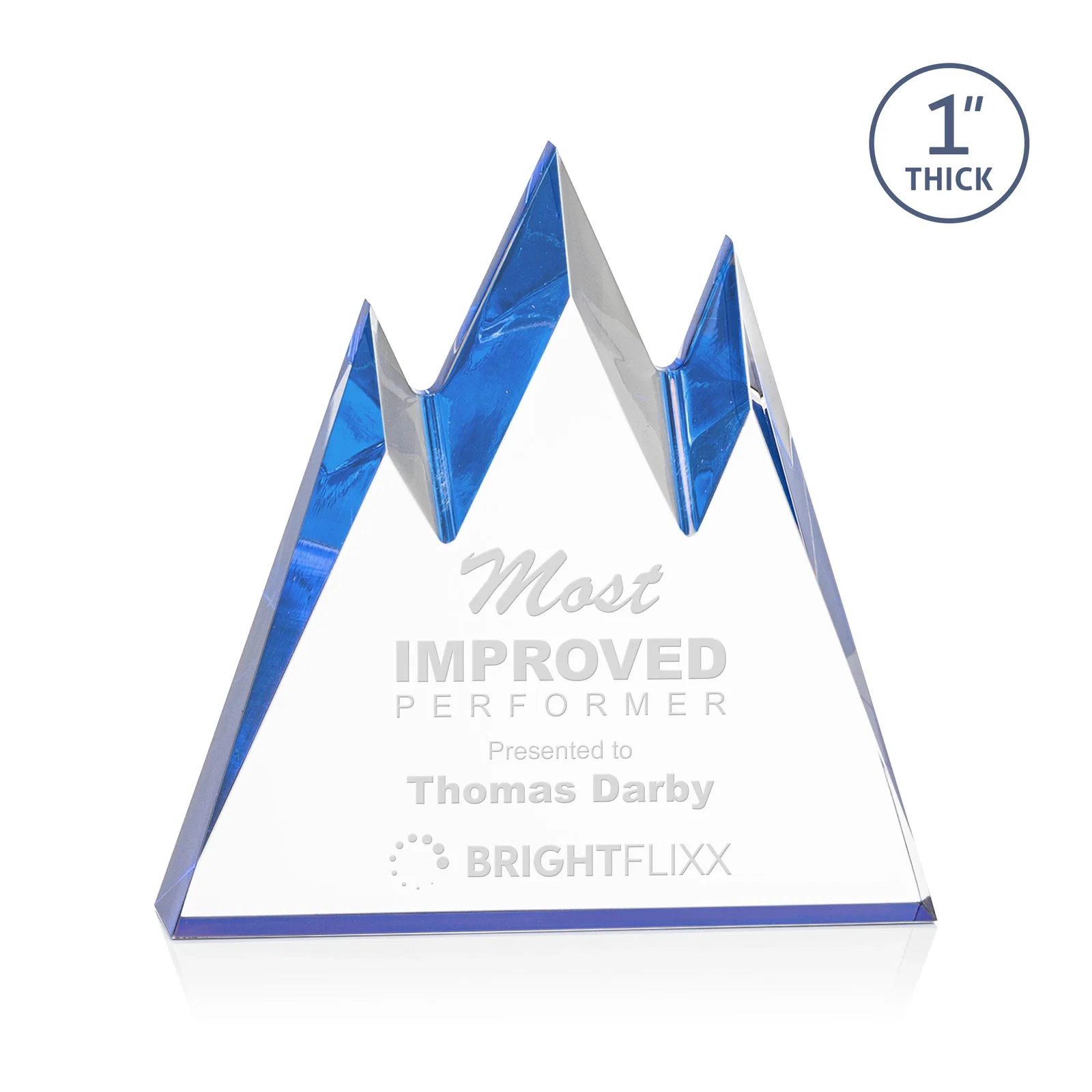Custom Freestanding Sculpted Acrylic Mountain-Peak Award for graduation ceremonies