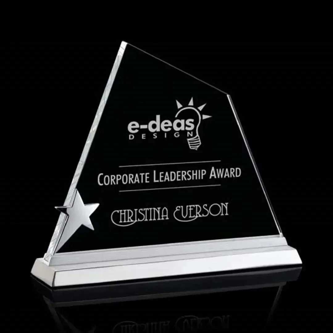 Custom Crystal Star Award - Aluminum Base — view 2
