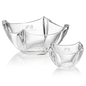 Lead Free Crystalline Bowl with Deep Inward-Curved Sides