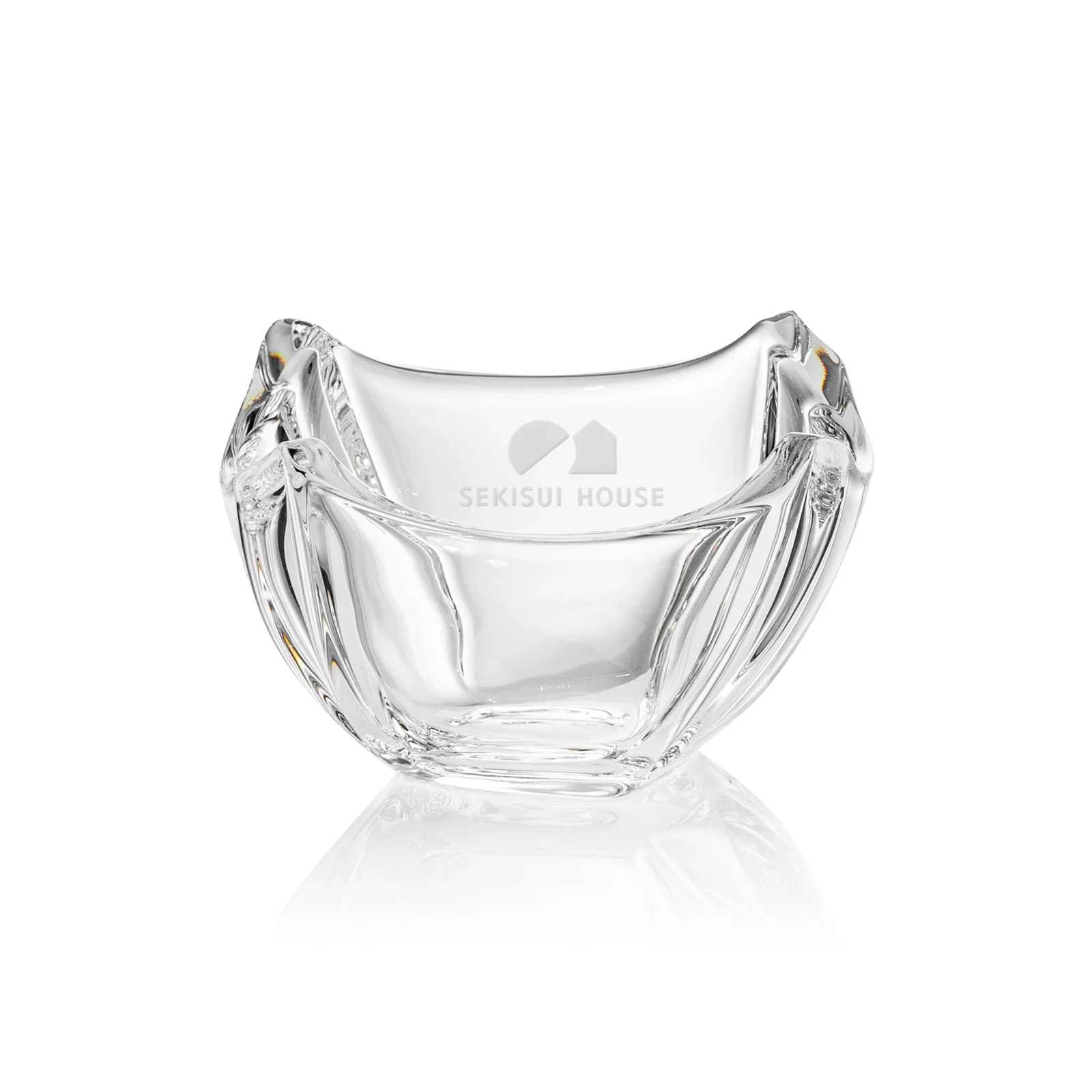 Custom Lead Free Crystalline Bowl with Deep Inward-Curved Sides for corporate award ceremonies
