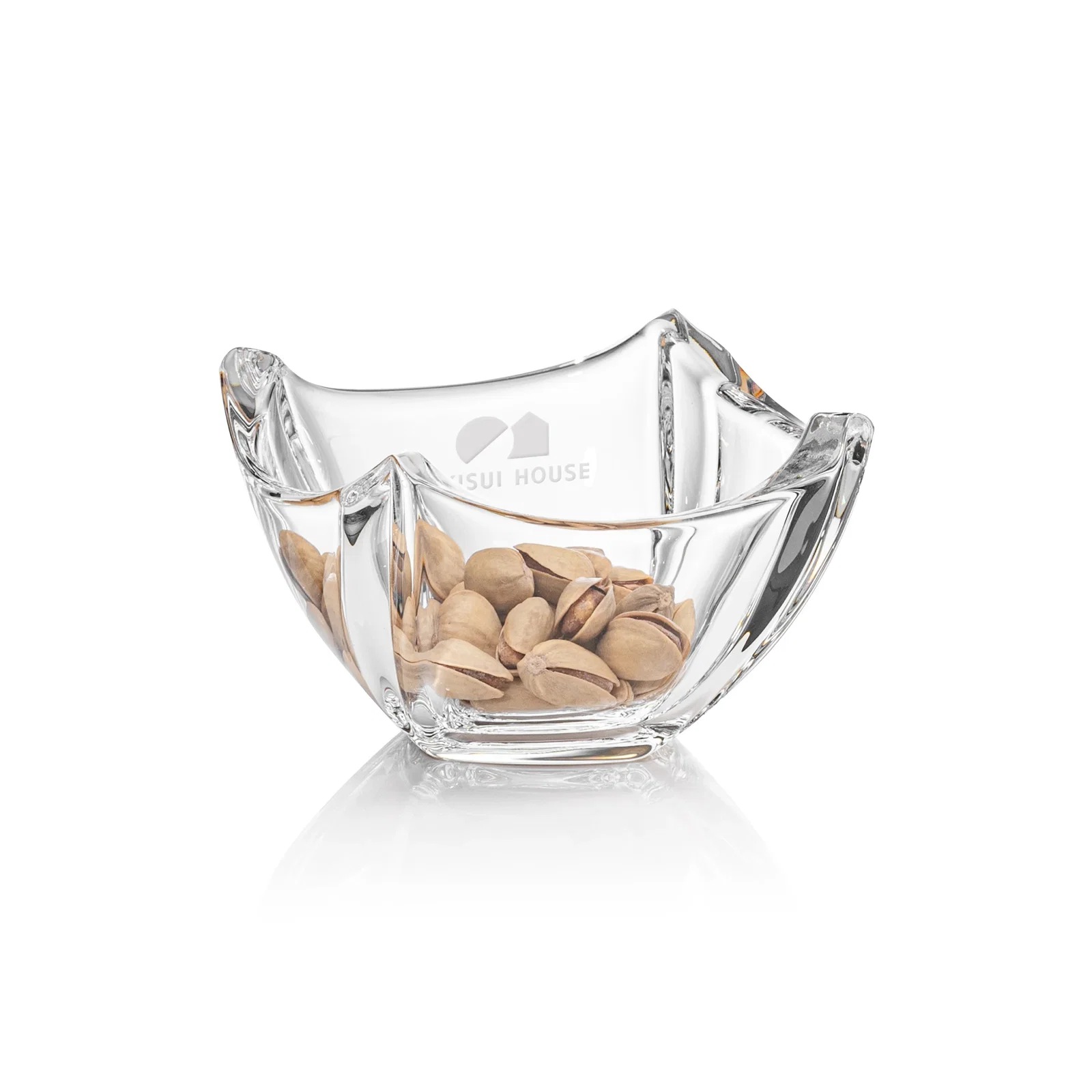 Custom Lead Free Crystalline Bowl with Deep Inward-Curved Sides for retirement presentations