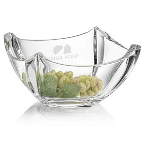 Lead Free Crystalline Bowl with Deep Inward-Curved Sides