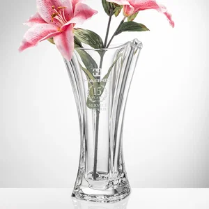 Lead Free Crystalline Vase with Cinched Waist