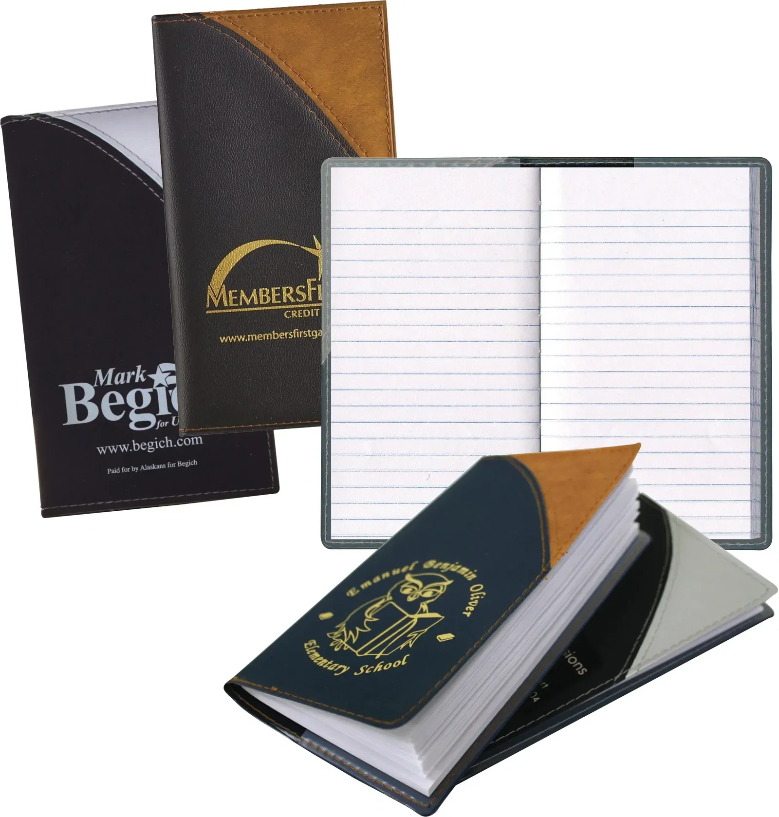 "Custom Barcelona" Personalized Two-Tone Vinyl Soft Cover Tally Book — view 3