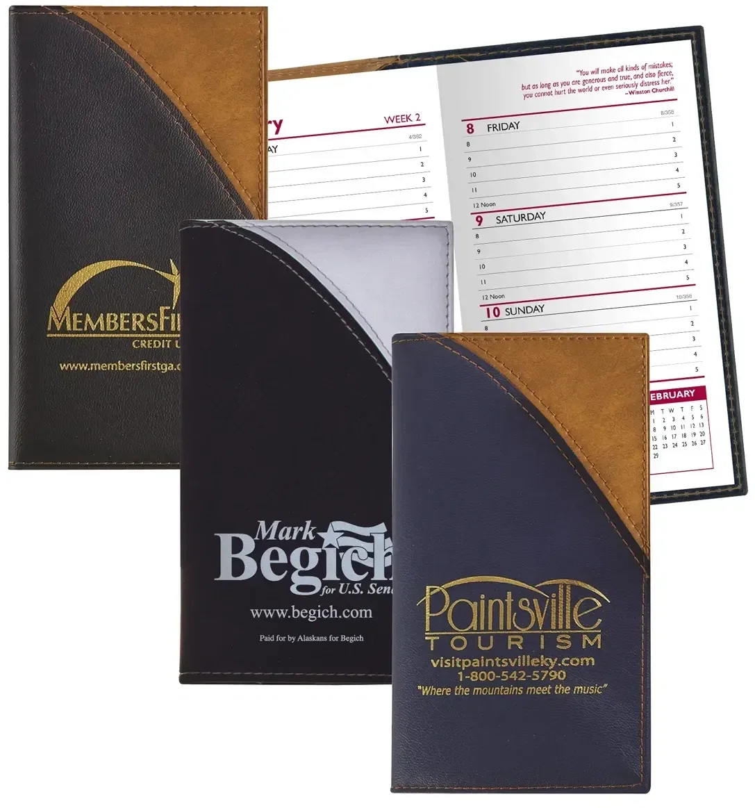 Custom Logo Weekly Planner - Barcelona (Two-Tone Vinyl Soft Cover) — view 4