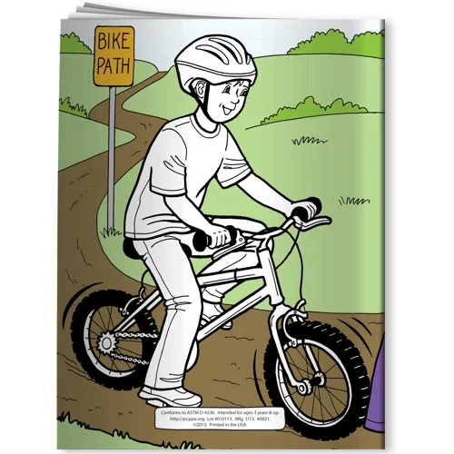 Barkley Teaches Bicycle Safety coloring book interior pages ready for crayon coloring