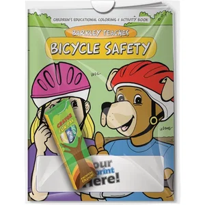 Barkley Teaches Bicycle Safety Coloring Book & Crayons Combo Pack (Imprinted Crayons)
