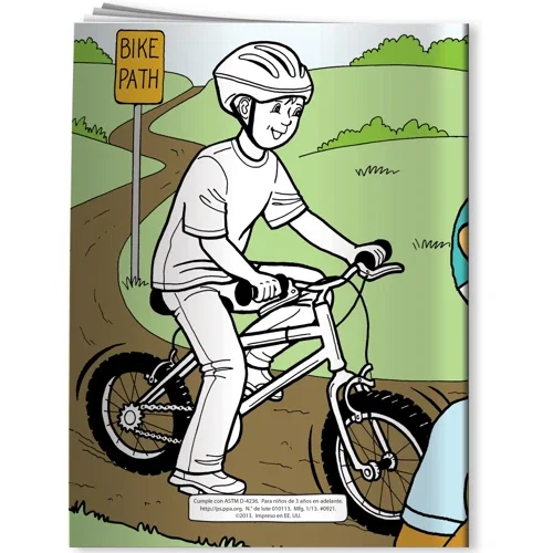 Barkley Teaches Bicycle Safety Spanish coloring book interior pages ready for coloring
