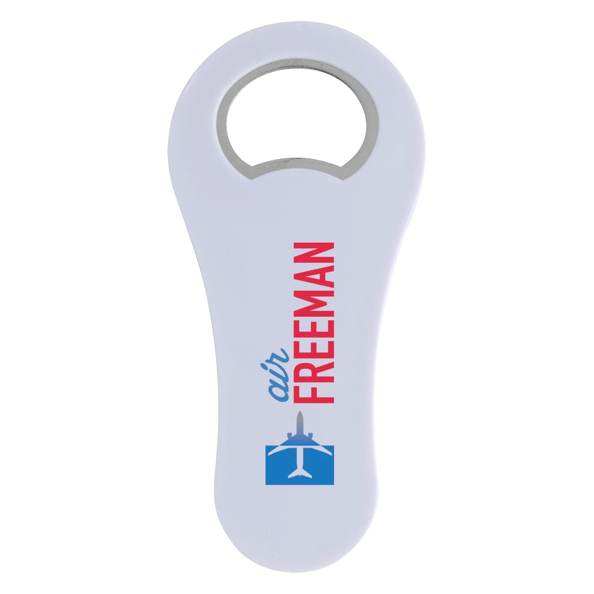 Blue opener held in one hand ready to pop a cap