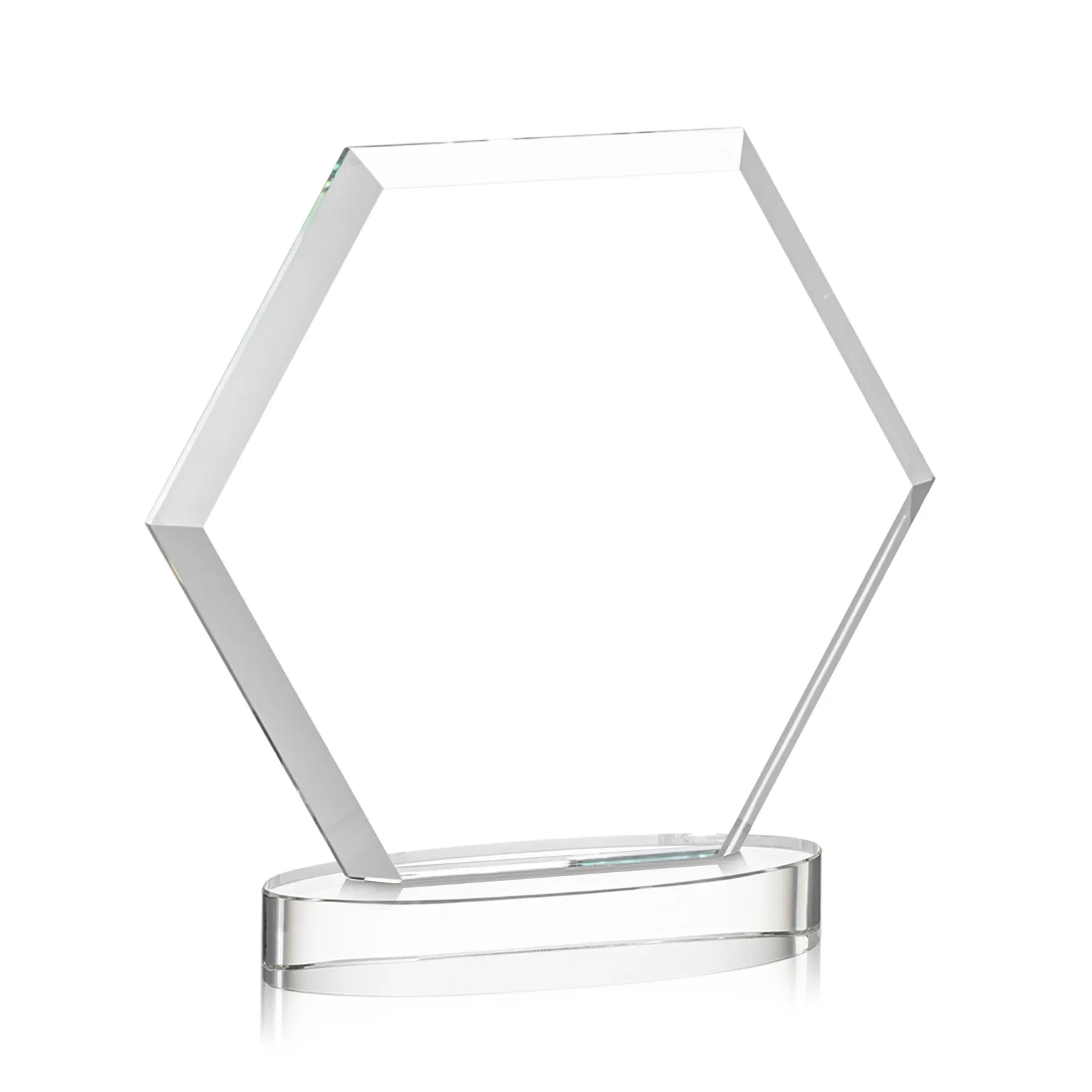 Promotional Starfire Crystal Hexagon Award on Alberton Oval Base, awards, with your logo for service anniversary gifts