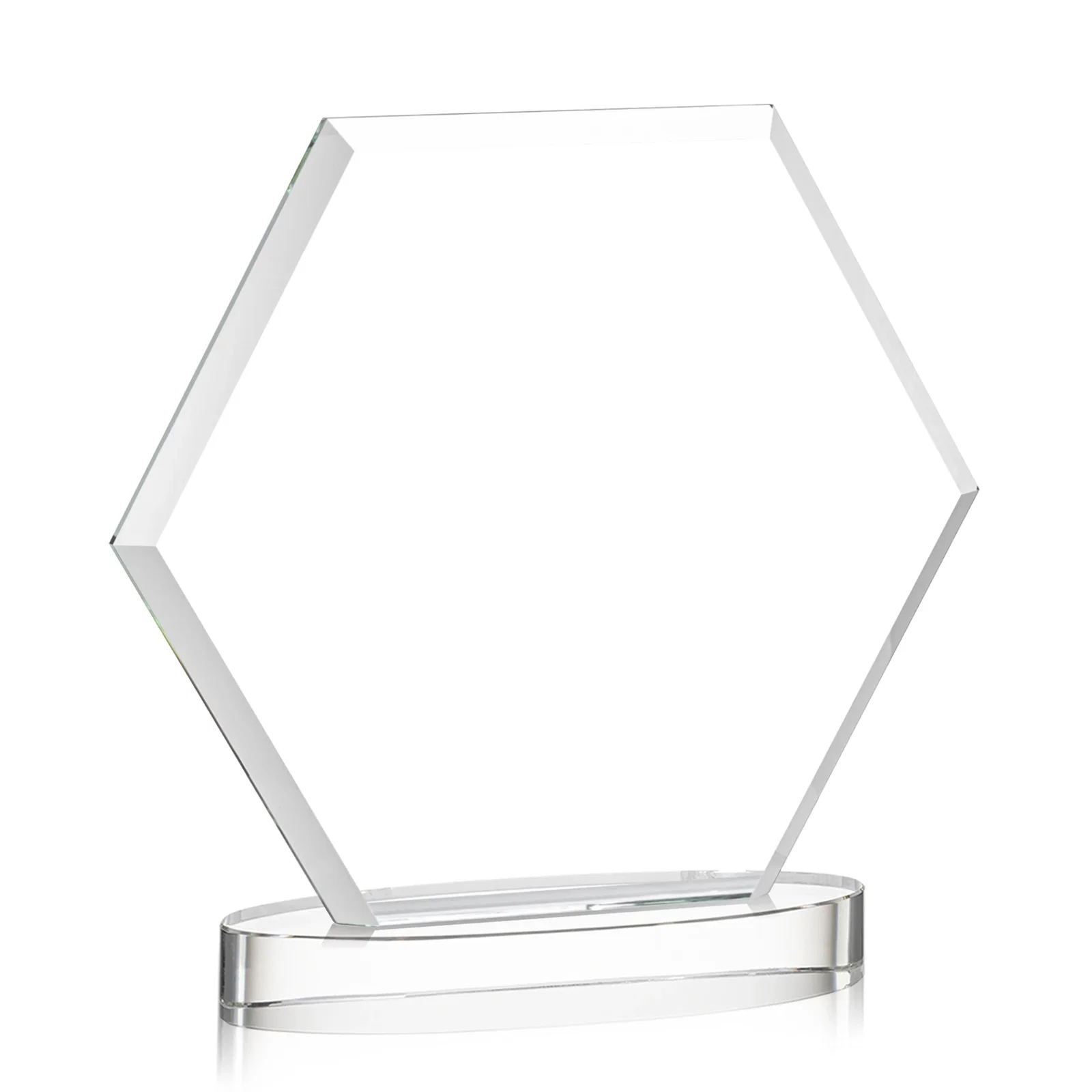 Promotional Starfire Crystal Hexagon Award on Alberton Oval Base, awards, with your logo for retirement presentations
