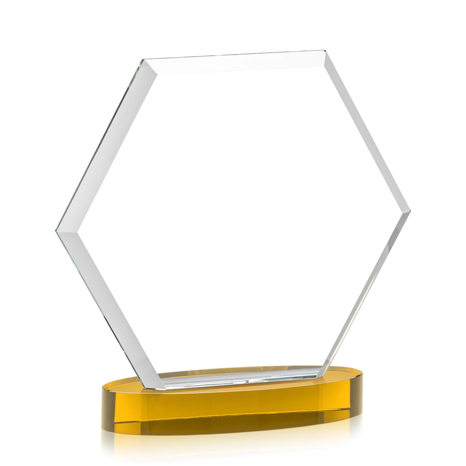 Promotional Starfire Crystal Hexagon Award on Alberton Oval Base, awards, with your logo for safety achievement programs