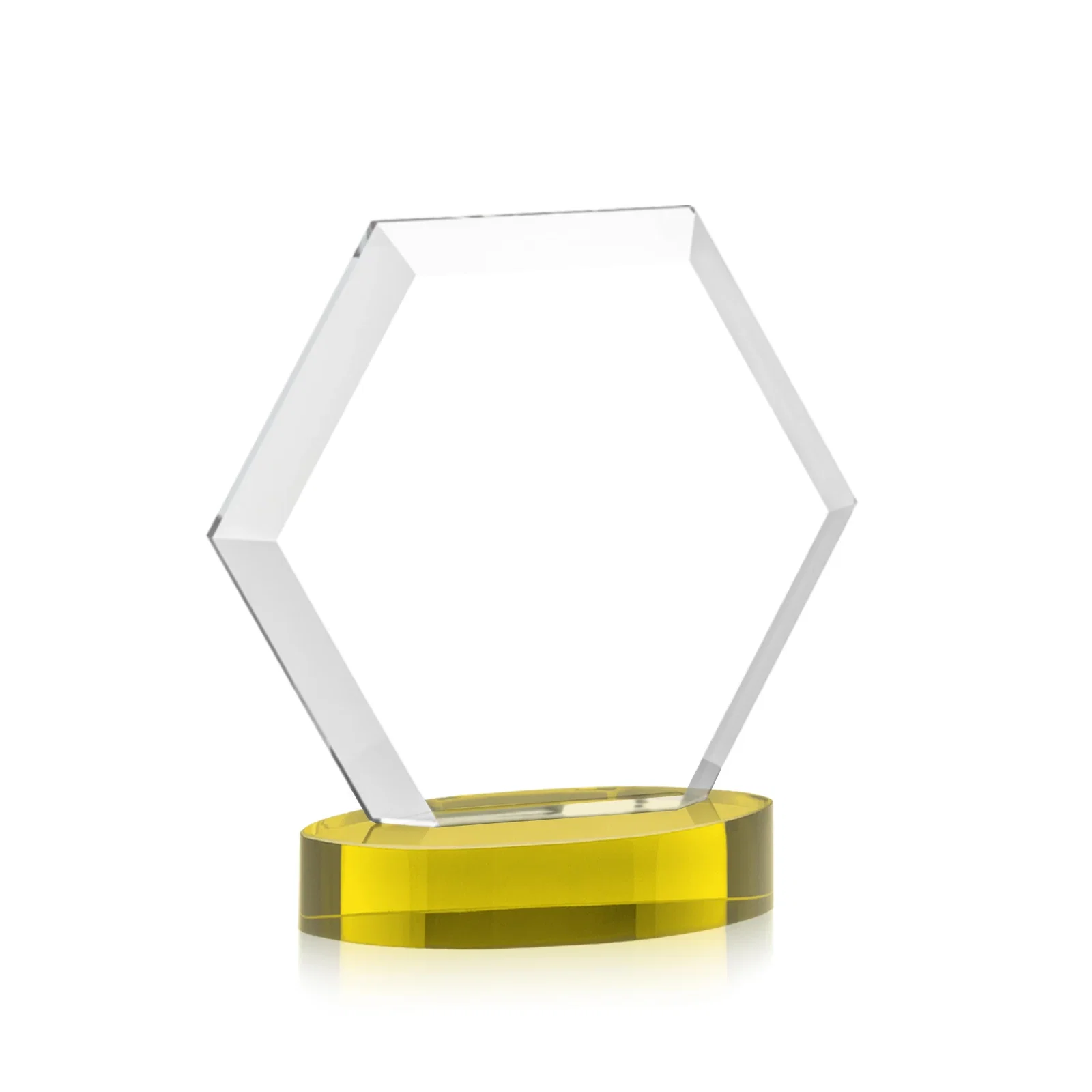 Promotional Starfire Crystal Hexagon Award on Alberton Oval Base, awards, with your logo for dealer and partner awards