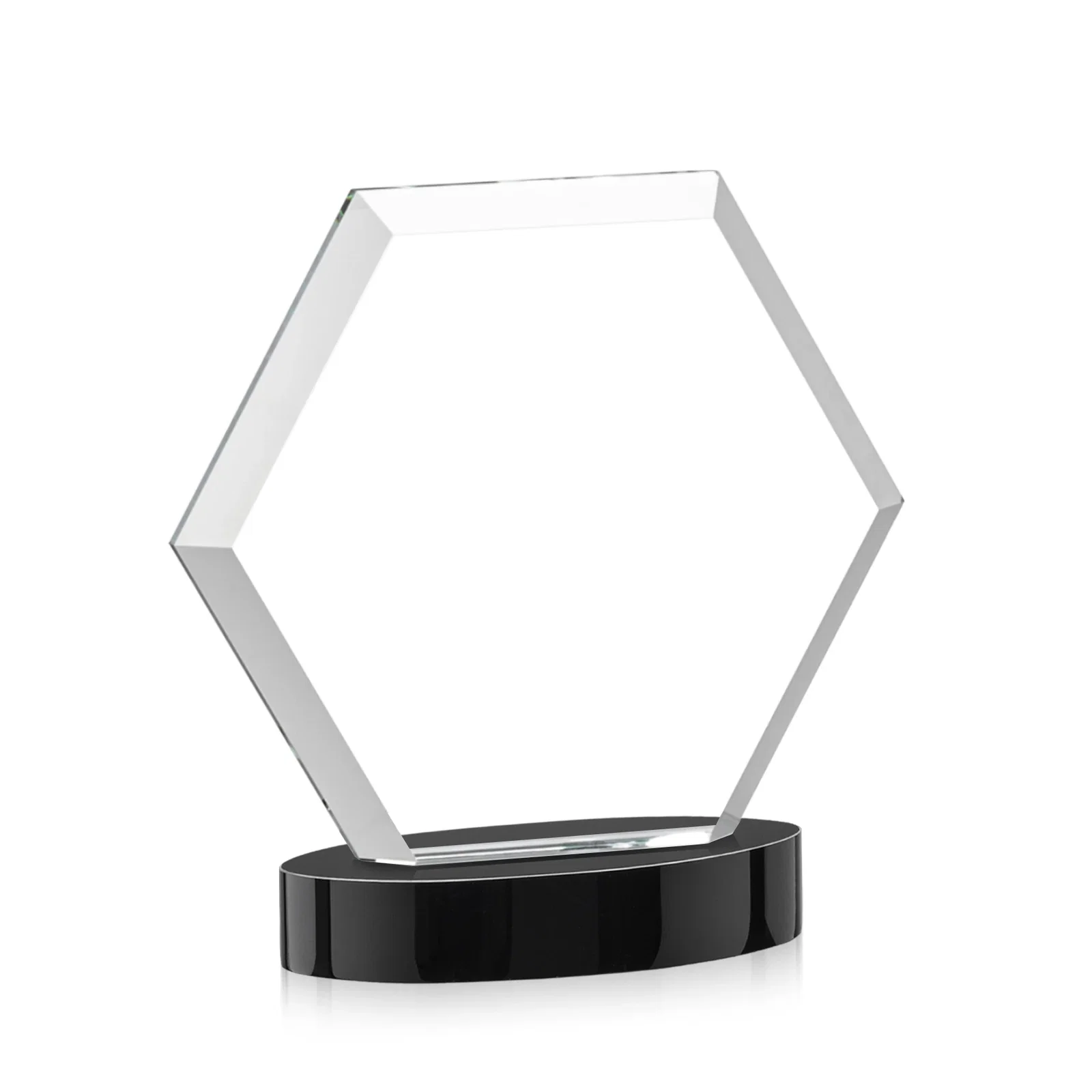 Branded Starfire Crystal Hexagon Award on Alberton Oval Base, awards, with your logo for volunteer appreciation