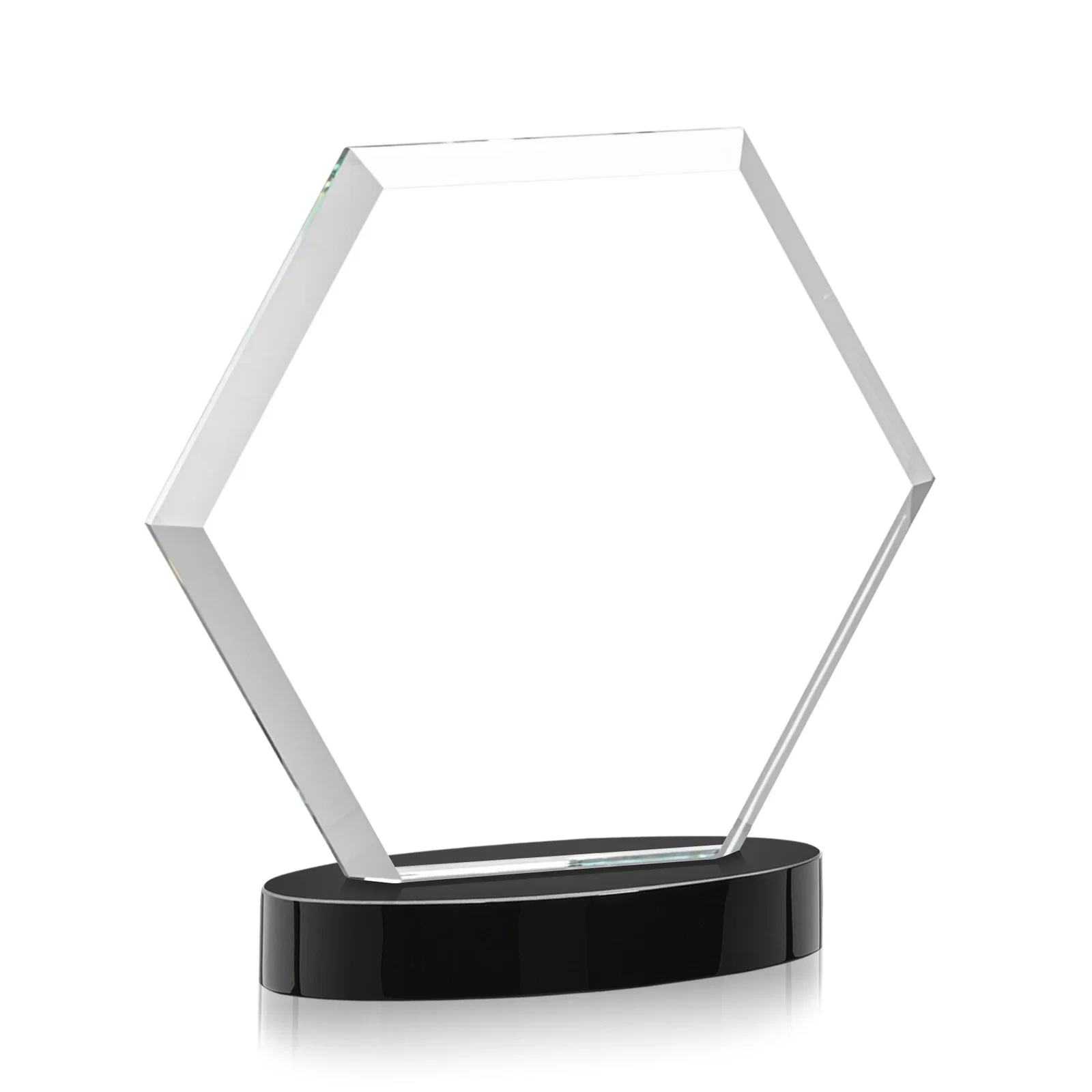 Branded Starfire Crystal Hexagon Award on Alberton Oval Base, awards, with your logo for dealer and partner awards