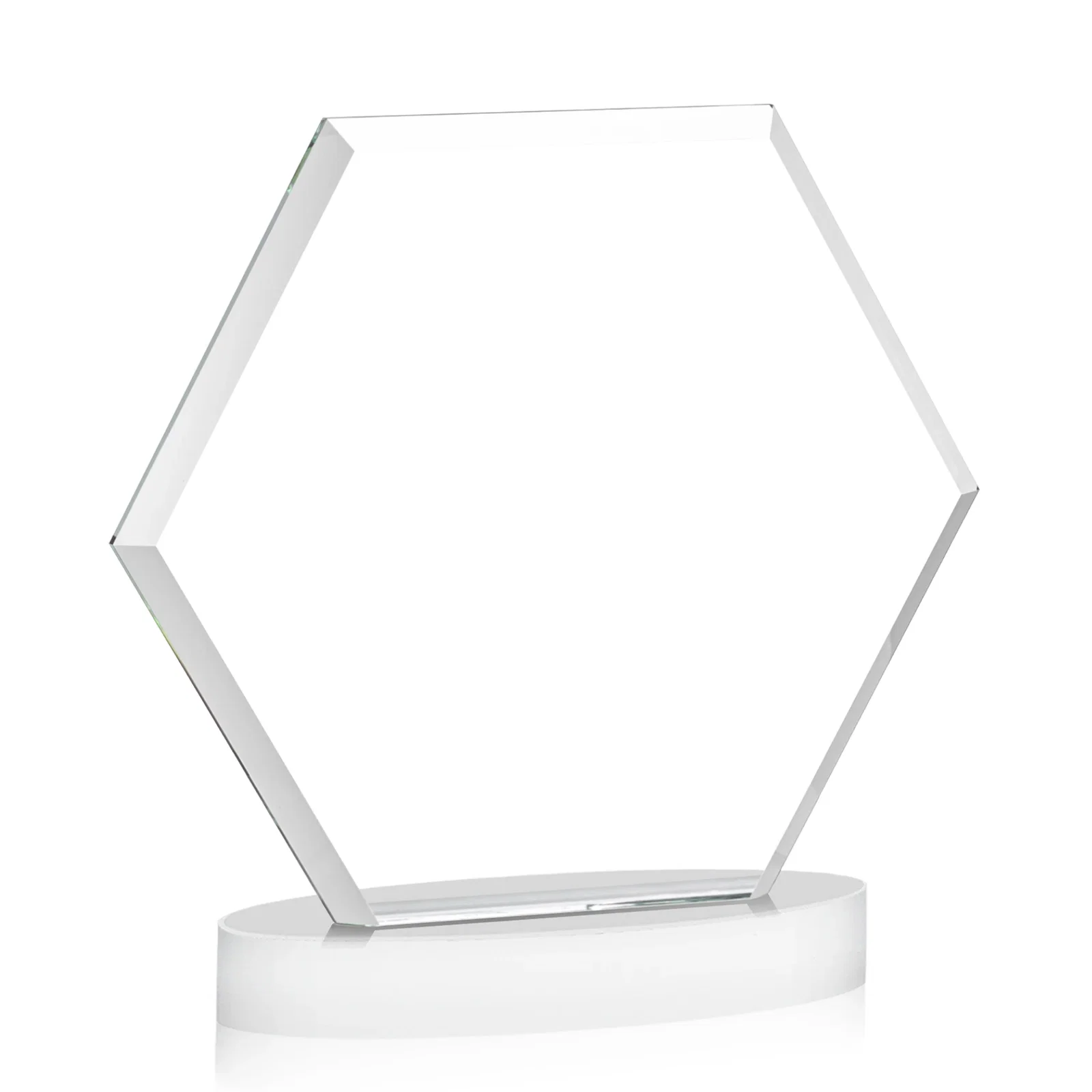 Customized Starfire Crystal Hexagon Award on Alberton Oval Base, awards, with your logo for safety achievement programs